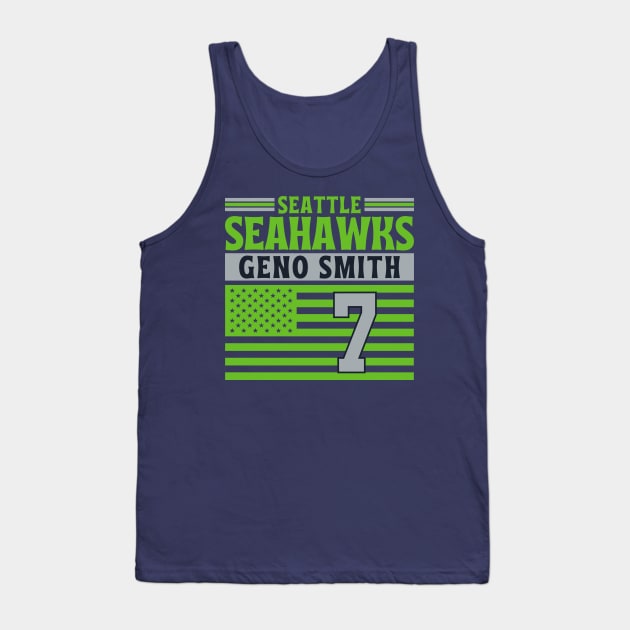 Seattle Seahawks Smith 7 American Flag Football Tank Top by Astronaut.co
